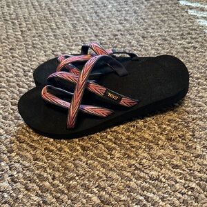 Teva Black Sandals with Multicolor Straps